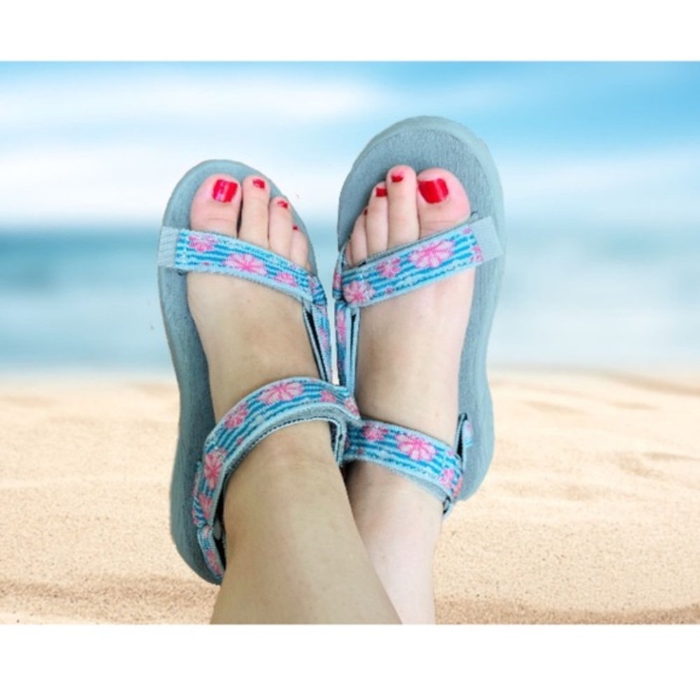 TEVA Floral Sport Outdoor Strap Velcro Sandals 6